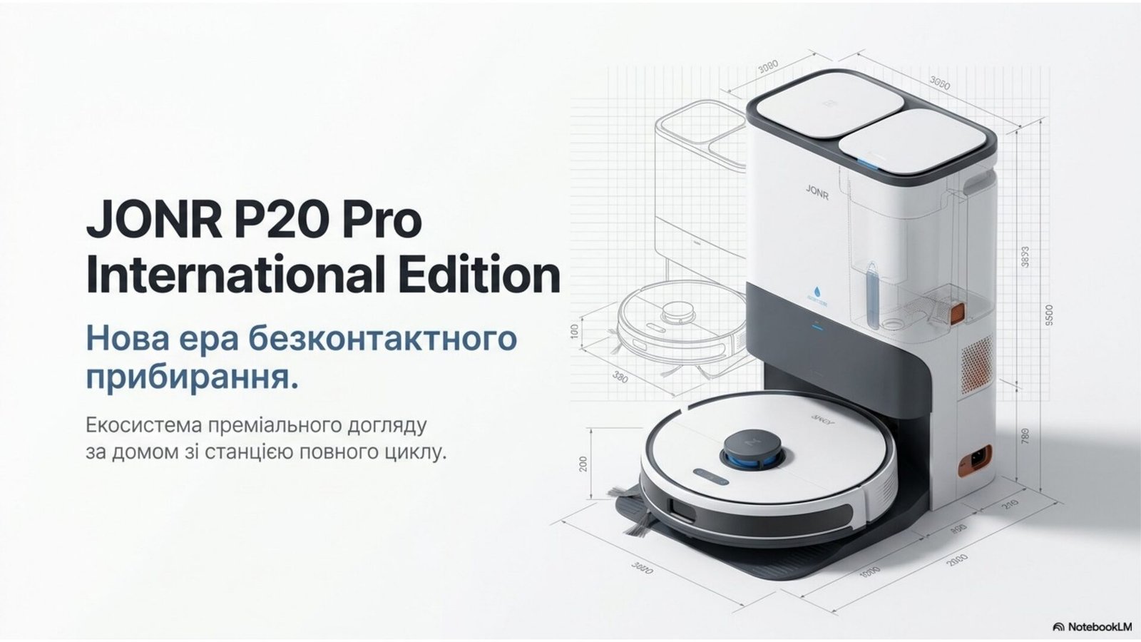 JONR P20 Pro International Edition robot vacuum with self-cleaning base station