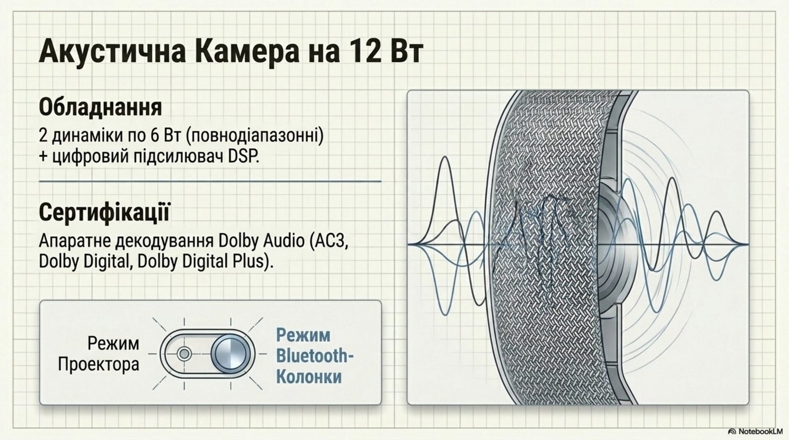 Wanbo Vali 1 Pro 12W acoustic chamber audio system with DSP amplifier and Bluetooth speaker mode