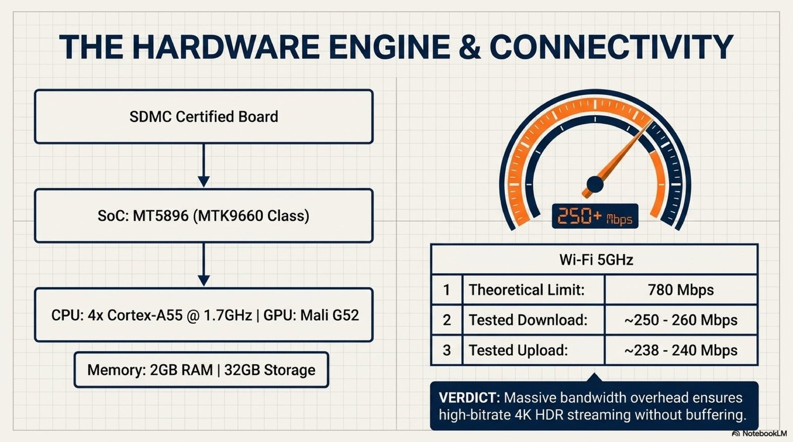 Wanbo Vali 1 Pro MediaTek 9660 MT5896 SDMC platform with Cortex A55 quad-core CPU and Mali G52 GPU